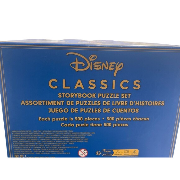 Disney Storybook 4-Pack Puzzle Set Pinocchio Dumbo Peter Pan Alice 500 Pcs Each - Picture 12 of 16